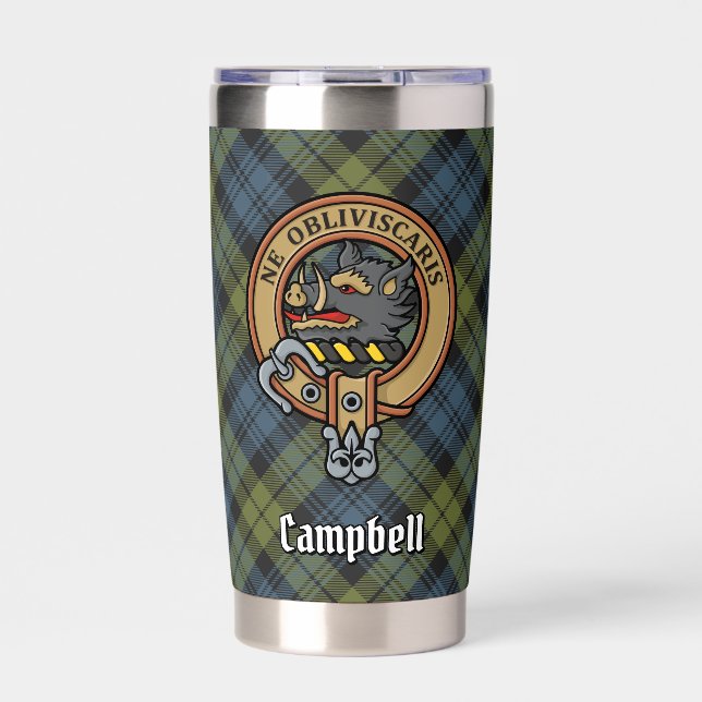 Gourde Isotherme Campbell Crest sur Tartan (Extérieur)