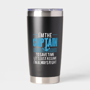 Gourde Isotherme Capitaine de Bateau Drôle Supposons que Je Sois To