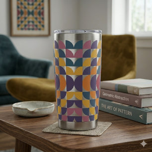 Gourde Isotherme Cercles Rétro Gras Tumbler Thermique Milieu de S