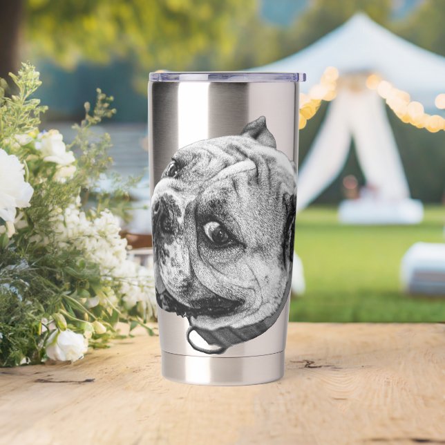 Gourde Isotherme Charme de vrai bouledogue (Mariage)