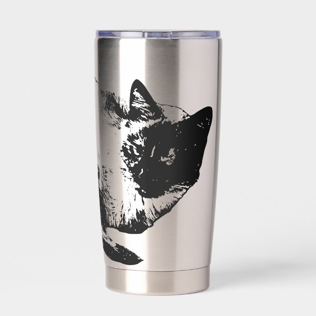 Gourde Isotherme Chat de milieu d'hiver en pose silencieuse (Couvercle)