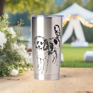 Gourde Isotherme Chien à encre grasse et contraste expressif pour l