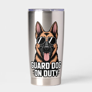Gourde Isotherme Chien de Garde en Service Cadeau Lunettes de Solei