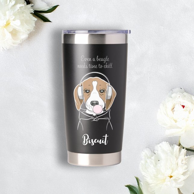 Gourde Isotherme Chien frigorifique avec Bubblegum Funny Beagle (Créateur téléchargé)