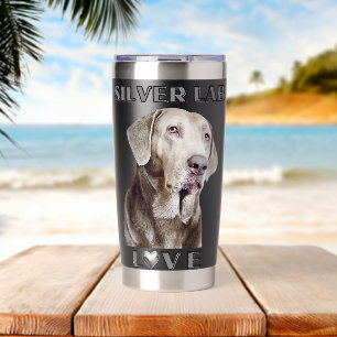 Gourde Isotherme Chien Labrador Retriever argenté