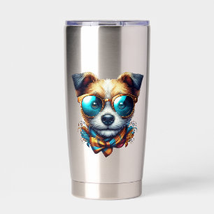 Gourde Isotherme Chien Stylé Avec Des Lunettes Art De Compagnie Mod