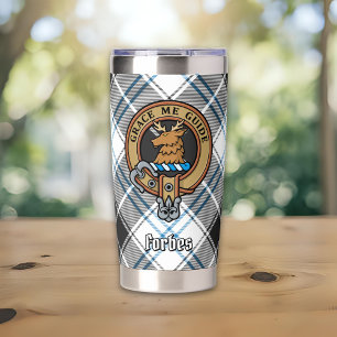 Gourde Isotherme Cimier du clan Forbes sur tartan de robe