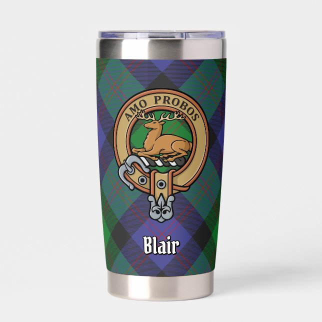 Gourde Isotherme Clan Blair Crest sur Tartan (Extérieur)