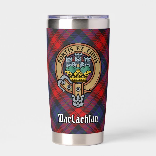 Gourde Isotherme Clan MacLachlan Crest sur Tartan (Extérieur)