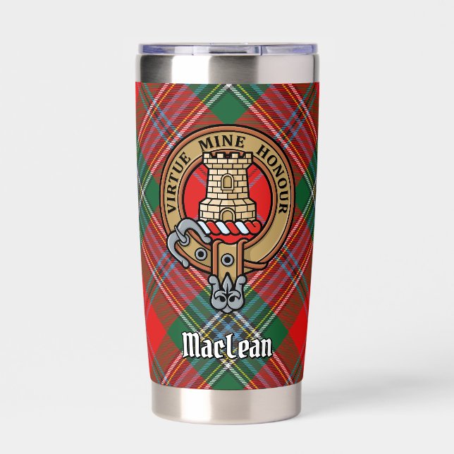 Gourde Isotherme Clan MacLean Crest sur Tartan (Extérieur)