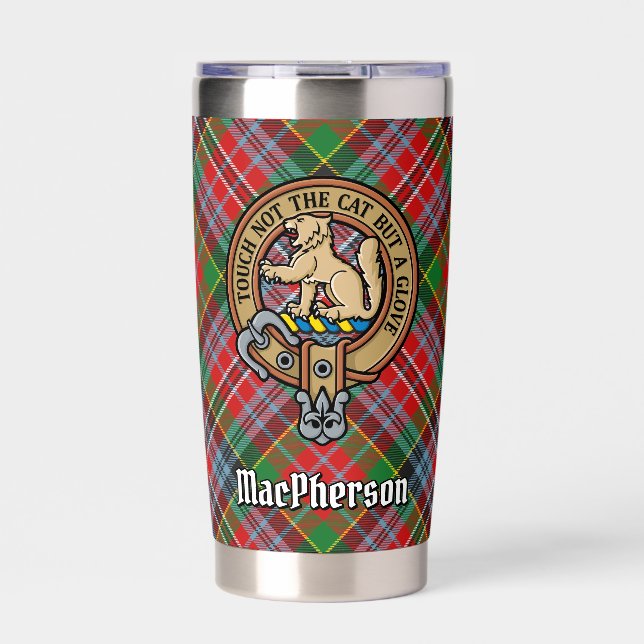 Gourde Isotherme Clan MacPherson Crest sur Tartan (Extérieur)