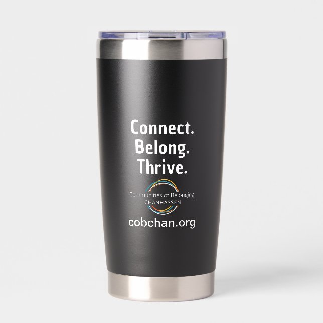 Gourde Isotherme CoBC Tumbler (texte blanc) - Connect Belong Thrive (Extérieur)