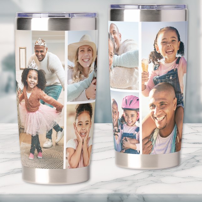 Gourde Isotherme Collage photo simple et élégant d'image (Photo Collage Simple Elegant Picture Insulated Tumbler)