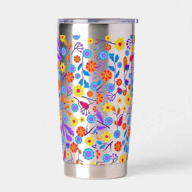 Gourde Isotherme Colourful Exotic Floral Pattern-23165 (Gauche)