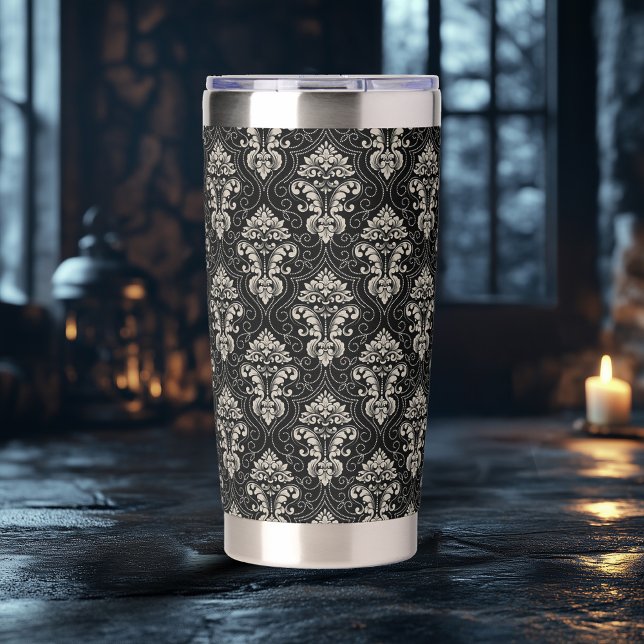 Gourde Isotherme Conception Damask Sombre (Créateur téléchargé)