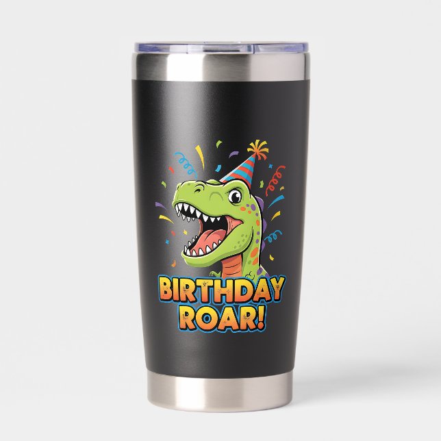 Gourde Isotherme Conception de fête d'anniversaire de dinosaure mig (Extérieur)