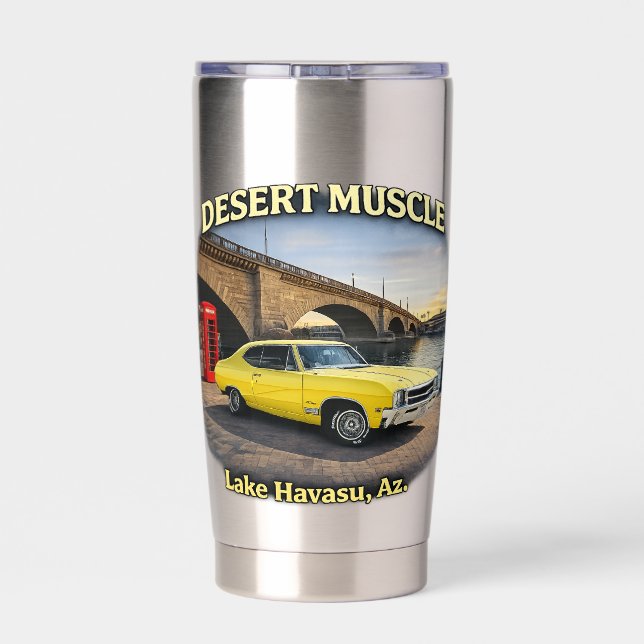 Gourde Isotherme Conception de voiture rétro Desert Muscle (Couvercle)