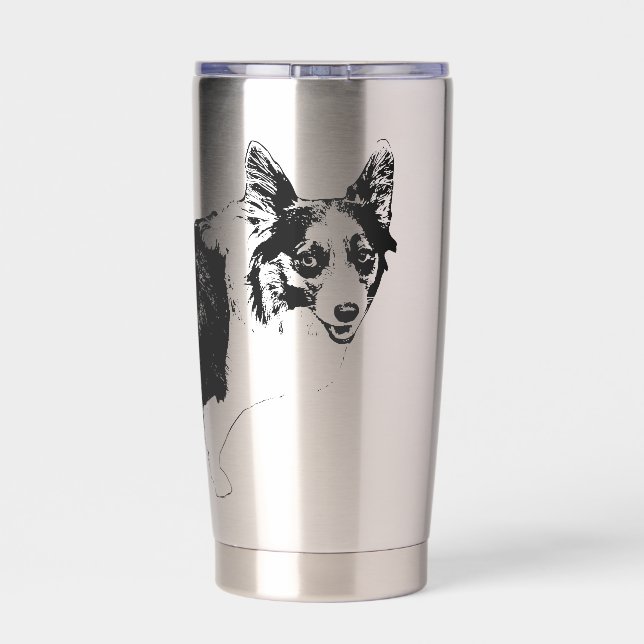 Gourde Isotherme Corgi Joyeux sous les Étoiles (Couvercle)