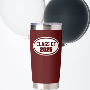 Gourde Isotherme Couleurs de l'école Marron et Blanc Année de promo