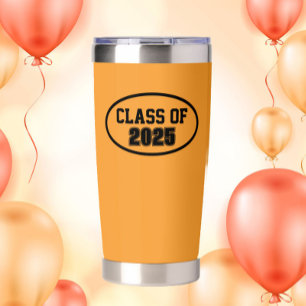 Gourde Isotherme Couleurs de l'école orange et noir Année de promot