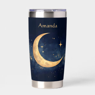 Gourde Isotherme Crescent Lune personnalisée et Stars Ciel nocturne