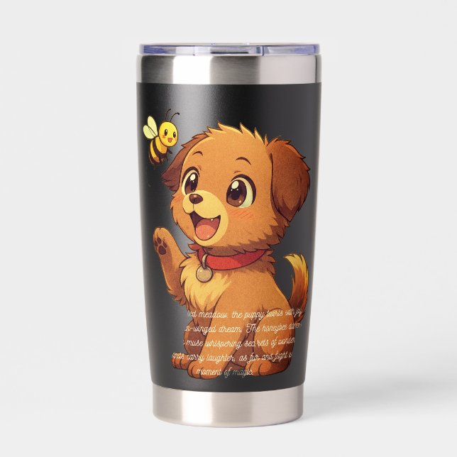 Gourde Isotherme Cute Puppy & Bee Thermal Tumbler  (Extérieur)