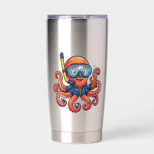 Gourde Isotherme Cute Snorkeling Octopus - Ocean Explorer