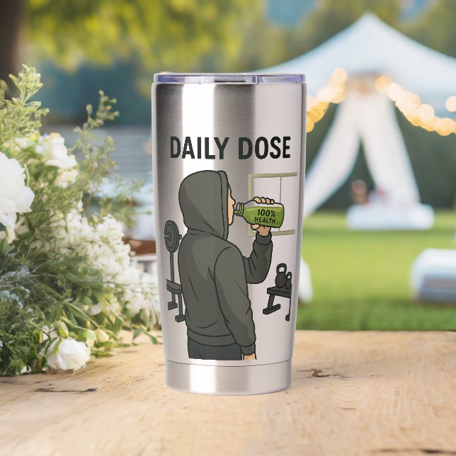 Gourde Isotherme Daily Dose Travel Tumbler | Add Text/Name (Mariage (pivotée))