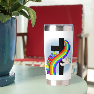 Gourde Isotherme DeColores Cursillo Arc-en-ciel, Cross & Peace Dove
