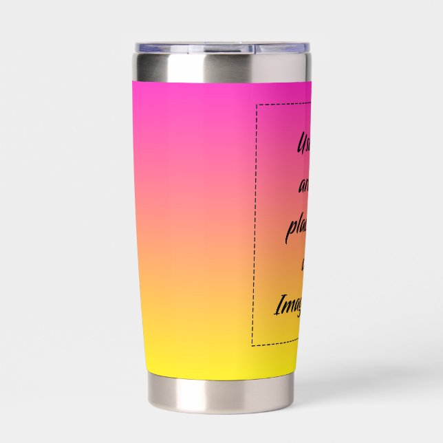 Gourde Isotherme Dégradé Néon Jaune à Rose (Extérieur)