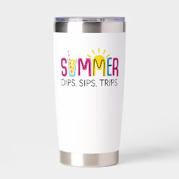 Gourde Isotherme Dips estivales colorés Sips Trips avec Boisson et