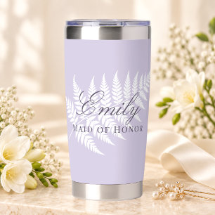Gourde Isotherme Douce Lavande Blanche Fougère Élégante Demoiselle