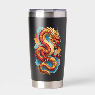 Gourde Isotherme Dragon Rouge Chinois Illustration Fougueuse-67561