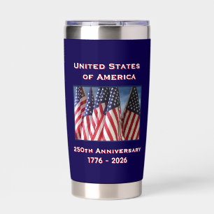 Gourde Isotherme Drapeaux patriotiques américains pour le 250e anni