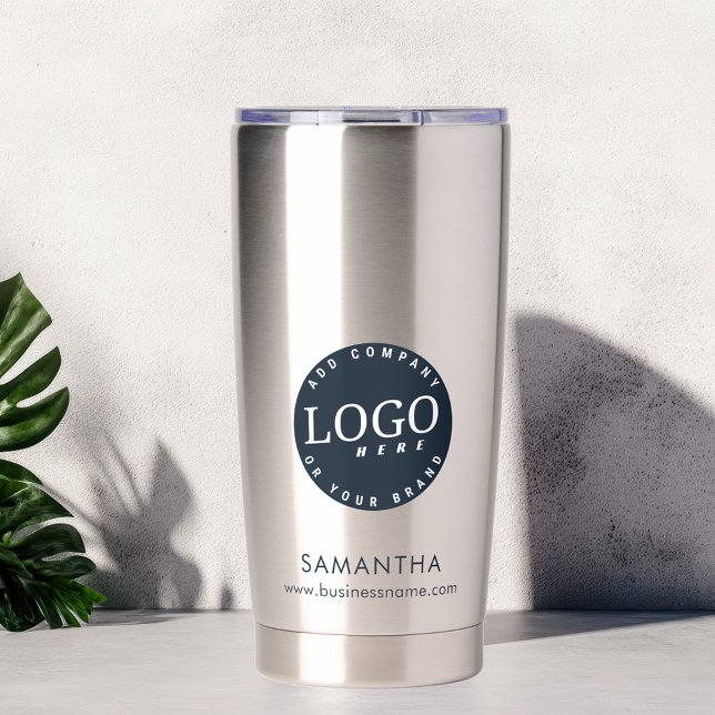 Gourde Isotherme Employé de l'entreprise du logo d'entreprise perso (Business Logo Custom Silver Insulated Tumbler)