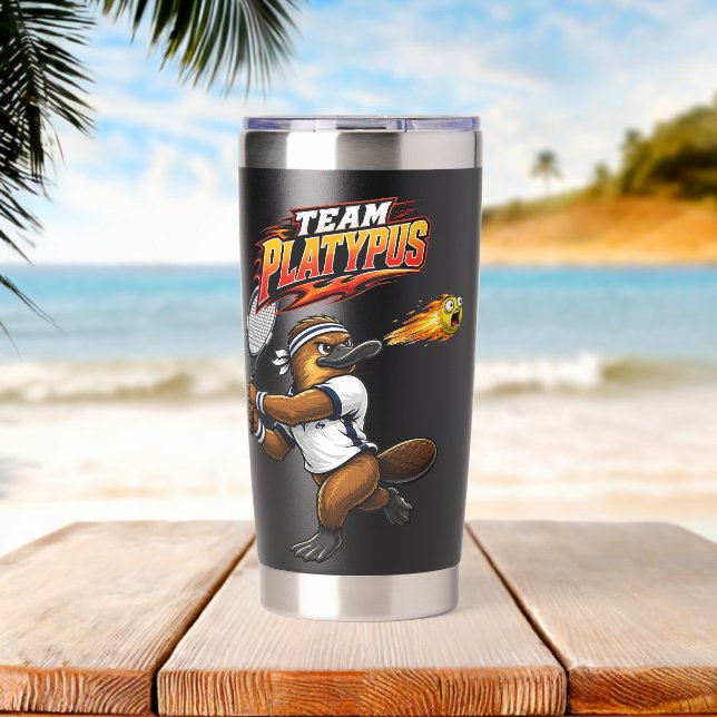 Gourde Isotherme Équipe Tennis Ornithorynque (Plage (pivotée))