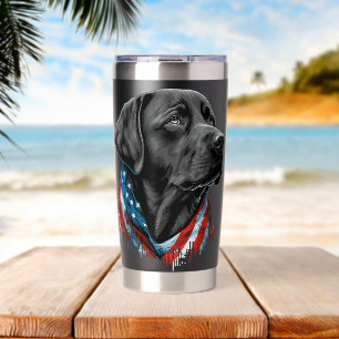 Gourde Isotherme États-Unis 4 juillet noir Patriotique Américain La