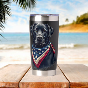 Gourde Isotherme États-Unis 4 juillet noir Patriotique Américain La