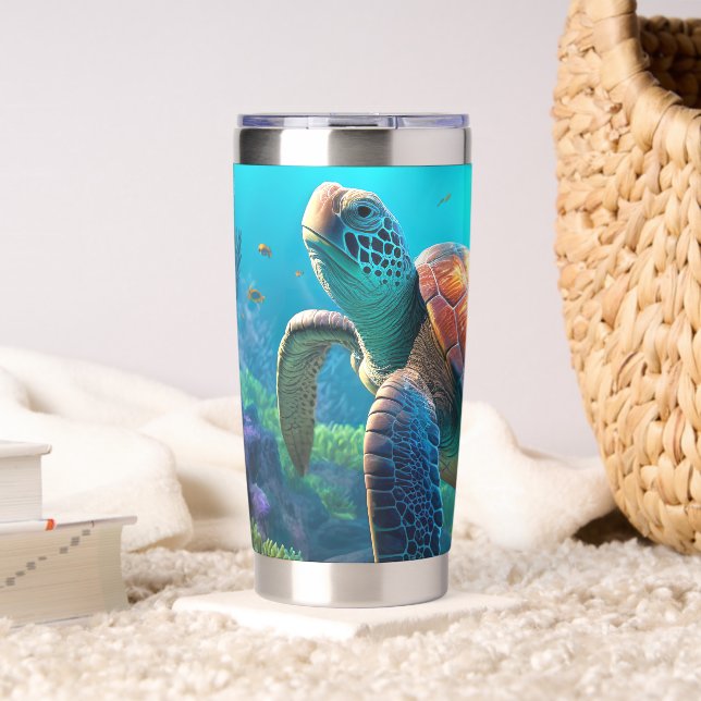 Gourde Isotherme Eye Catching Turtle Image Mark Insulated Tumbler (Salon (pivotée))