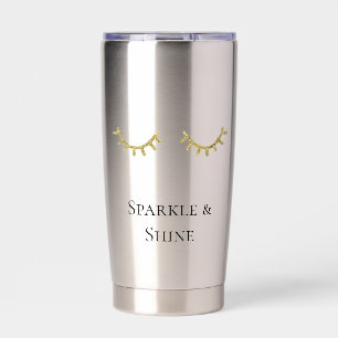 Gourde Isotherme Eyelashes Parties scintillant or