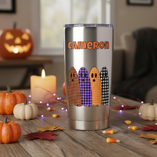 Gourde Isotherme Fantômes à carreaux Halloween