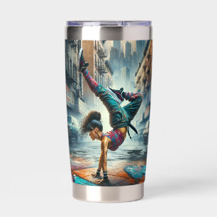 Gourde Isotherme Femmes en action de Breakdancer Silhouette de New