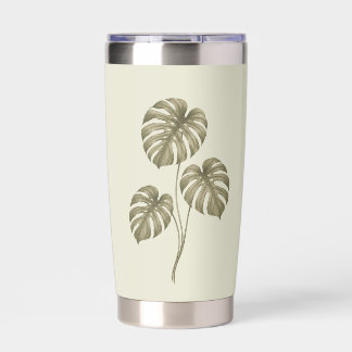 Gourde Isotherme Feuilles de Monstera vert vintage
