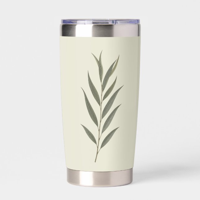 Gourde Isotherme Feuilles de saule vert vintage (Extérieur)
