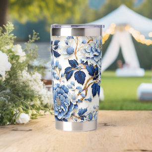 Gourde Isotherme Fleurs bleues