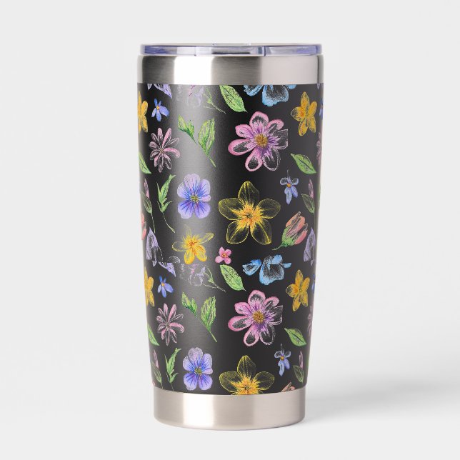 Gourde Isotherme Fleurs Floral Pattern Sublimation-95651 (Extérieur)