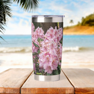 Gourde Isotherme Floral rose brillant Rhododendron fleuri