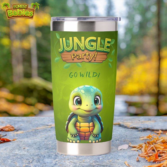 Gourde Isotherme Fun Tortoise Go Wild Turtle Nature Animal 🐢 vert (Fun Tortoise, Go Wild, Cute Box Turtle Woodland Wildlife Nature Animal Green Insulated Tumbler 🐢 )