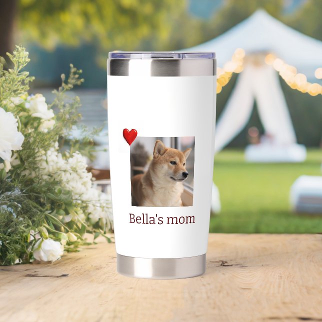 Gourde Isotherme Fur Mama Love – Cute Dog Photo Water Bottle (Mariage (pivotée))