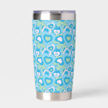 Gobelet Cœur Rétro Turquoise